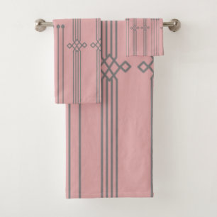 Art Deco Lines Bath Towel Set