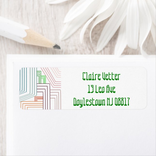 Art Deco Lines  Label Return Address Label (Insitu)