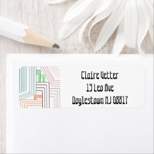 Art Deco Lines  Return Address Label