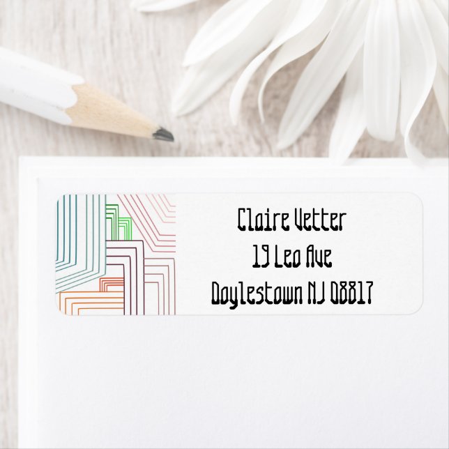 Art Deco Lines  Return Address Label (Insitu)