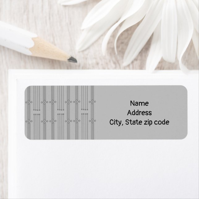 Art Deco Lines Return Address Label (Insitu)