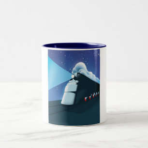 Art Deco Locomotive Two-Tone Coffee Mug