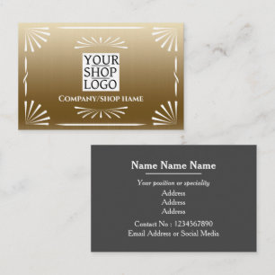 Art Deco Logo Gold Business Card