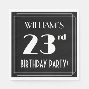 Art Deco Look 23rd Birthday Party With Custom Name Napkin