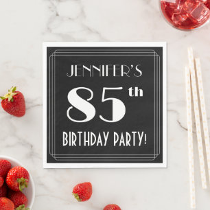 Art Deco Look 85th Birthday Party With Custom Name Napkin