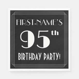 Art Deco Look 95th Birthday Party With Custom Name Napkin
