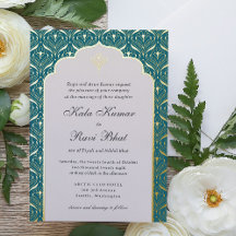 Art Deco Lotus Gold Floral Wedding