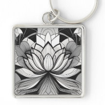 Art Deco Lotus Keychain