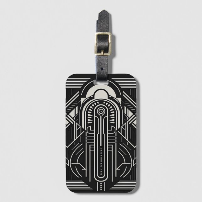 Art Deco Luggage Tag (Front Vertical)