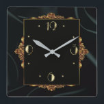 Art Deco lux Square Wall Clock<br><div class="desc">Great clock design. you will love it like others. Be free to use this design for other product you like or to customise and add your text. Follow me for more. Thank you. Have a nice day.</div>
