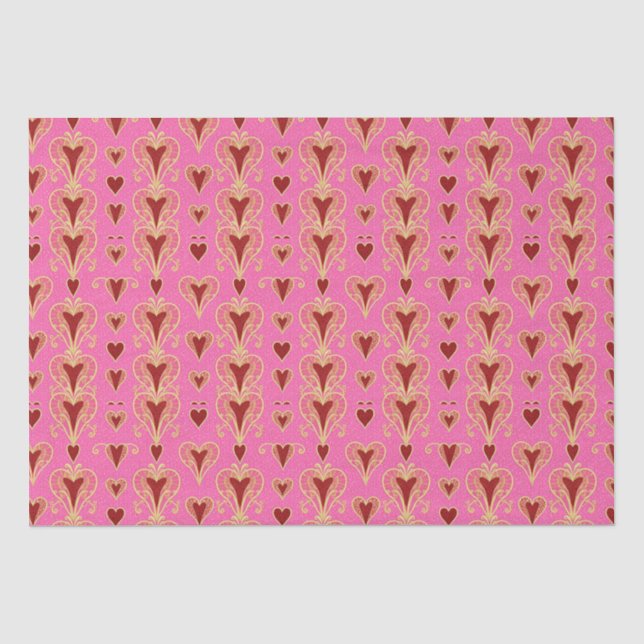 Art Deco Luxe Hearts Tissue Paper (Front)