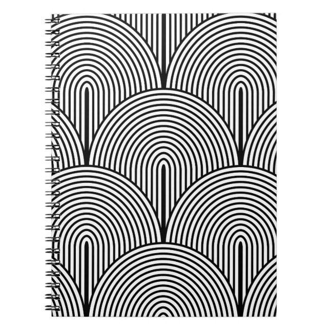 Art Deco, Luxury Black White. Notebook (Front)