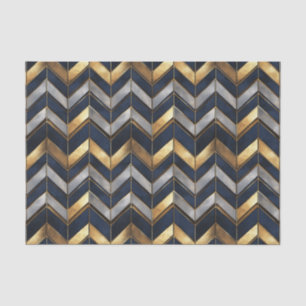 "Art Deco Luxury Design: Gold, Silver & Blue Tissue Paper