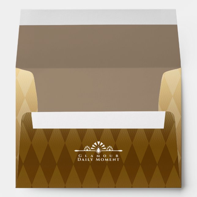 Art Deco Luxury Gold Envelope (Back (Bottom))
