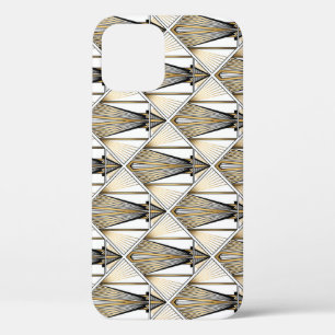 Art Deco, luxury gold motif iPhone 12 Case