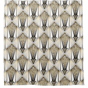 Art Deco, luxury gold motif Shower Curtain