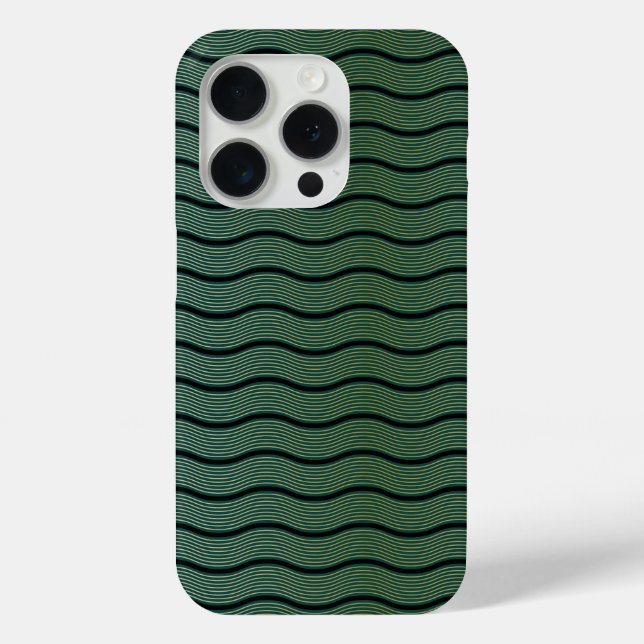 Art Deco Luxury Green Patterns Waves Case-Mate iPhone Case (Back)