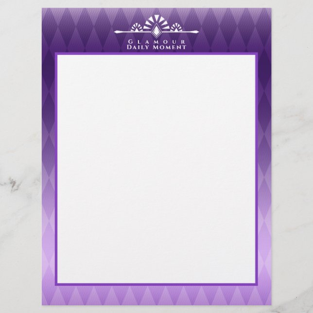 Art Deco Luxury Purple Custom Letterhead (Front)