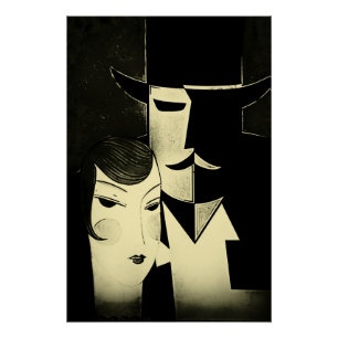 Art deco magazine cover poster