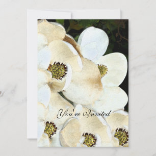Art Deco Magnolia Ice Wedding Invitations 