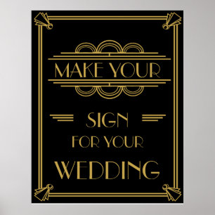 Art Deco Make your own poster party /wedding print