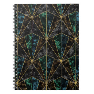 Art Deco Marble: Malachite Luxury Notebook
