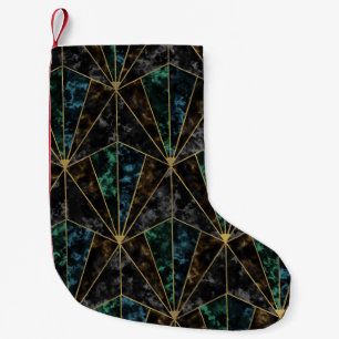 Art Deco Marble: Malachite Luxury Small Christmas Stocking
