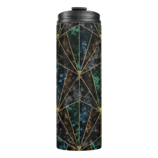Art Deco Marble: Malachite Luxury Thermal Tumbler