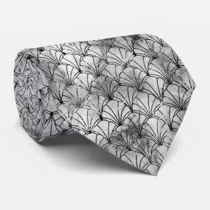 ART DECO MARBLE MONOCHROME PATTERNED TIE