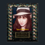 Art Deco Marble Photo Plaque - Personalised<br><div class="desc">Turn your favourite photograph into a gorgeous piece of Acrylic Art with this elegant, ready-to-hang, faux frame and your uploaded photo. The original painting that frames your photo portrays an intriguing Art Deco inspired mosaic made up of rose, soft green and black marble pieces, accented w/turquoise opal & bronze. A...</div>
