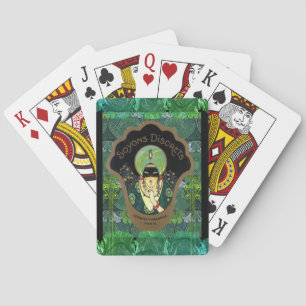 Art deco masked woman vintage playing cards