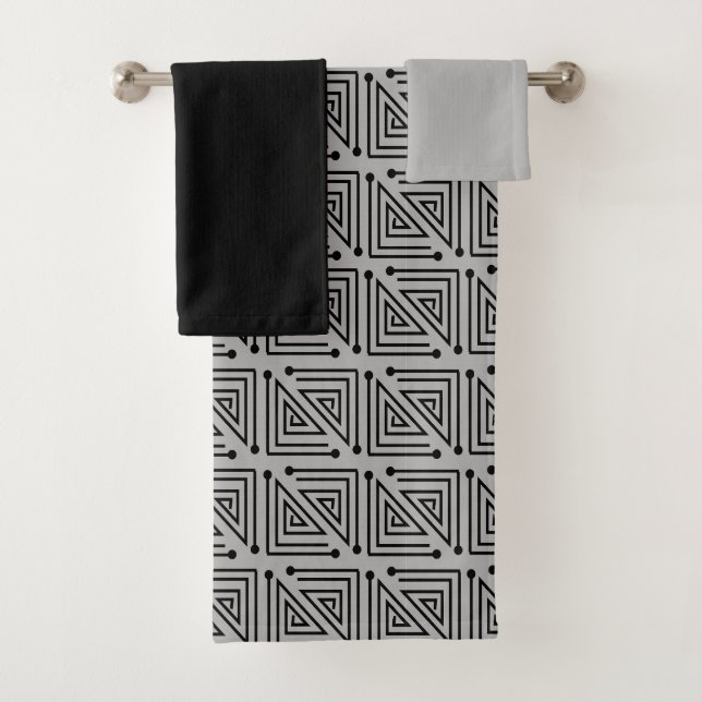 Art Deco Mazes Bath Towel Set (Insitu)