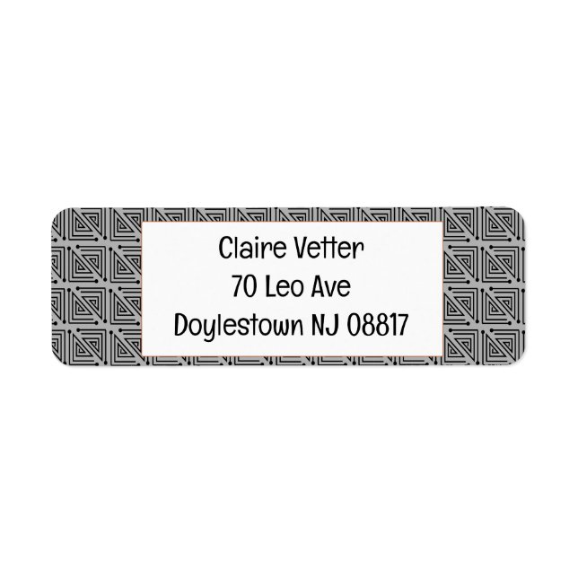Art Deco Mazes Return Address Label (Front)