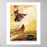 Art Deco McCallum Hosiery Poster<br><div class="desc">This delightful vintage advertisement for McCallum Silk Hosiery is absolutely delightful.  In beautiful autumn toned colours,  featuring a lovely young lady fishing with the wind slightly blowing her dress.  The caption reads,  "You Just Know She Wears Them".</div>