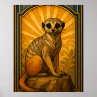 Art Deco Meerkat Illustration
