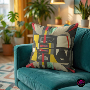 Art Deco Meets Mid-Century Modern Cushion