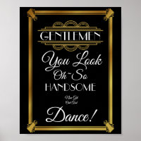 Art deco Mens Bathroom sign