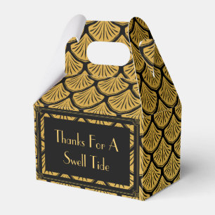 Art Deco Mermaid Scales - Black & Gold Thanks Favour Box