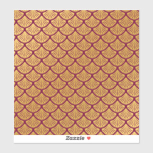 Art Deco Mermaid Scales Custom-Cut Vinyl Stickers