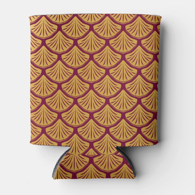 Art Deco Mermaid Scales - Magenta Can Cooler (Front)