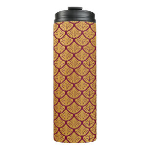 Art Deco Mermaid Scales - Magenta Thermal Tumbler