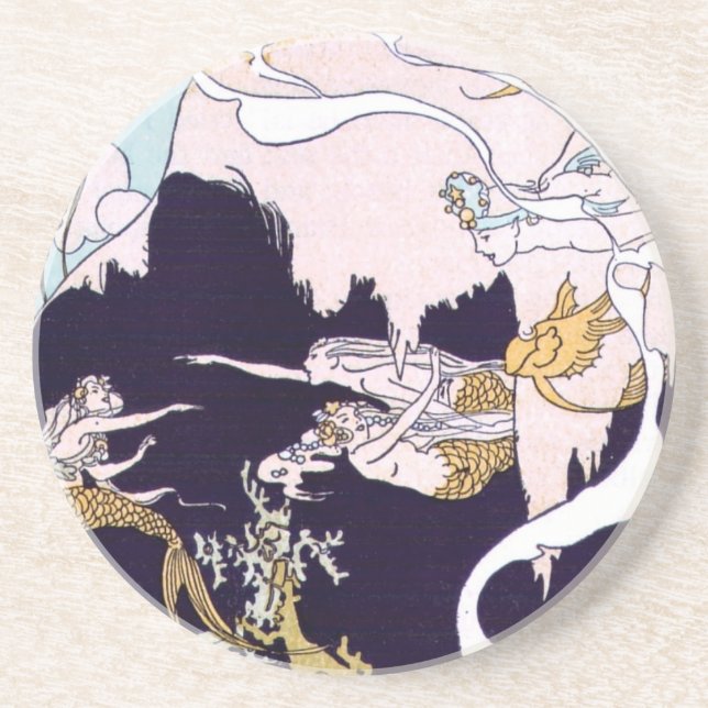 Art Deco Mermaids Coaster (Front)