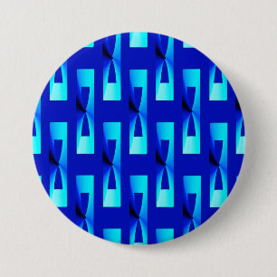 Art Deco Metallic Geometric - Cobalt Blue 7.5 Cm Round Badge
