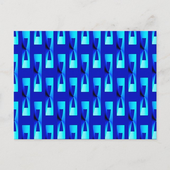 Art Deco Metallic Geometric - Cobalt Blue Postcard (Front)