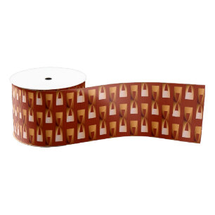 Art Deco Metallic Geometric - Copper and Rust Grosgrain Ribbon