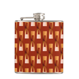 Art Deco Metallic Geometric - Copper and Rust Hip Flask