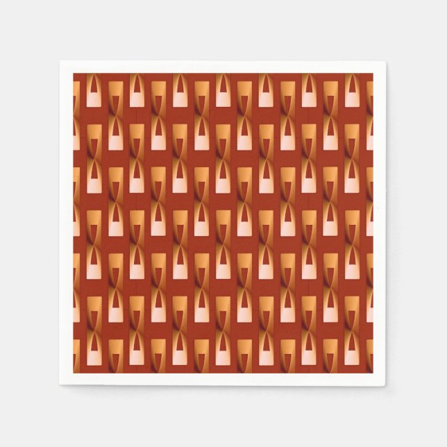 Art Deco Metallic Geometric - Copper and Rust Napkin (Front)