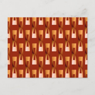 Art Deco Metallic Geometric - Copper and Rust Postcard