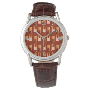 Art Deco Metallic Geometric - Copper and Rust Watch
