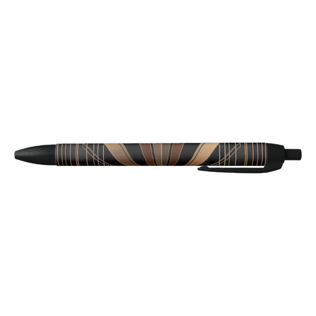 Art Deco Metallic Geometric Elegance Black Ink Pen (Bottom)